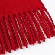 Fringe-Trim Draped Shawl Collar Open-Front Wool Winter Coat for Women