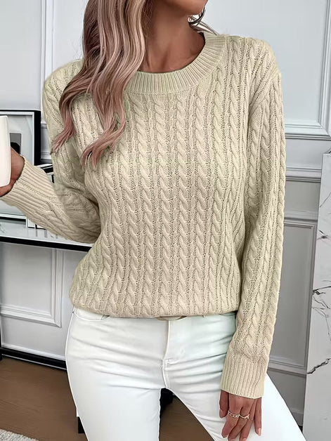 Ravae Cable-Knit Crew Neck Jumper for Women