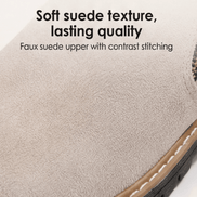 Women's Suede Chelsea Ankle Winter Boots with Chunky Heel