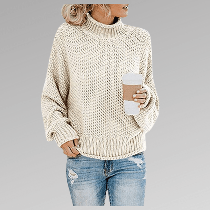 Natascha Women's Oversized Chunky Knitted Jumper with Turtleneck