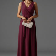 Annabelle Satin Wrap Maxi Party Dress with Relaxed Fit for Christmas