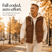 Men's Double-Layered Hood Padded Puffer Vest
