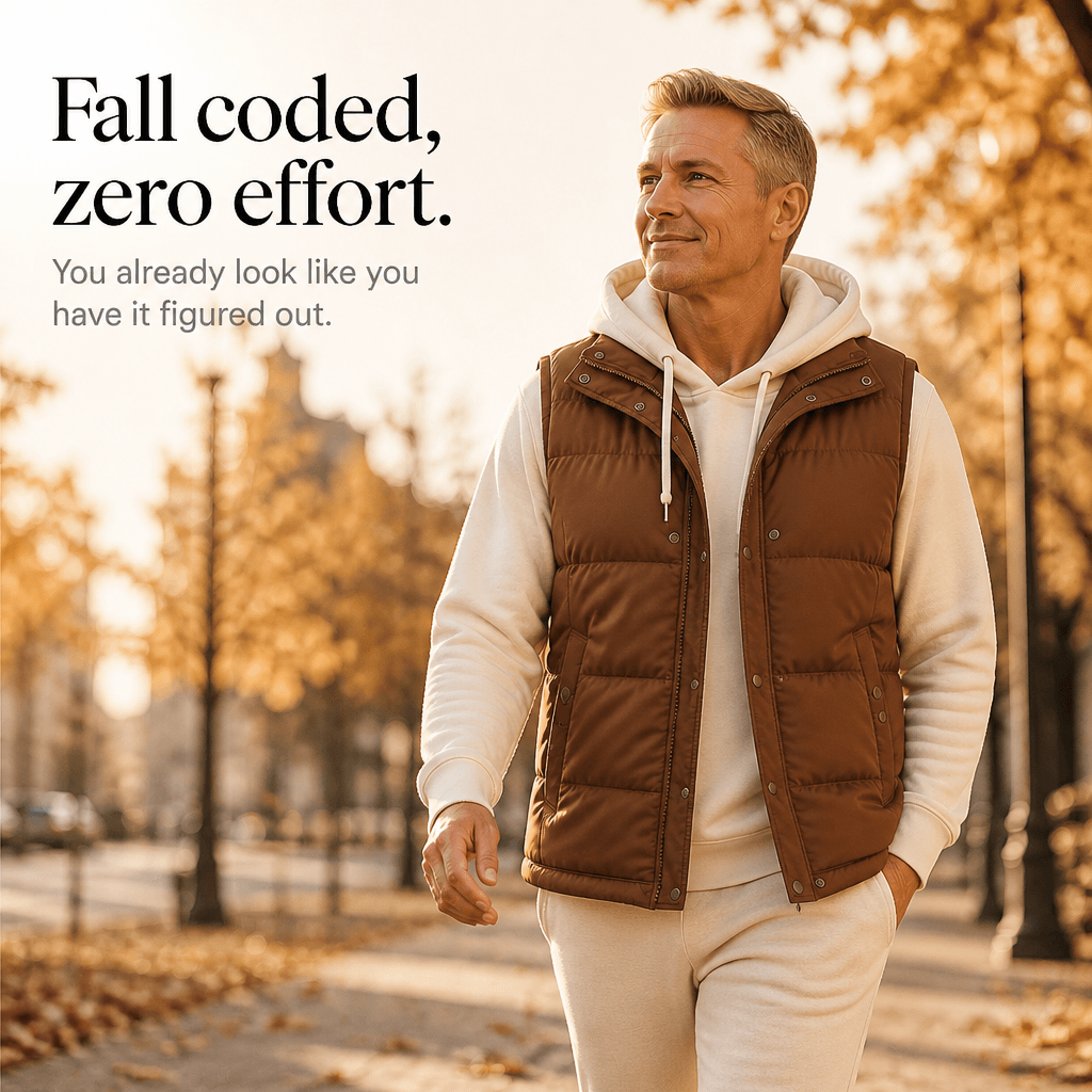 Men's Double-Layered Hood Padded Puffer Vest
