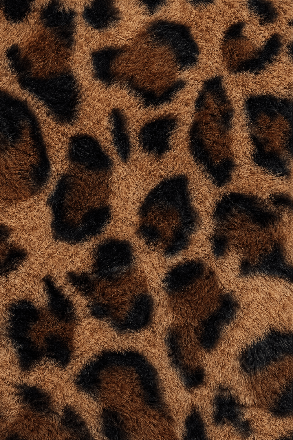 Women's Leopard Print Faux Fur Longline Coat with Open Front