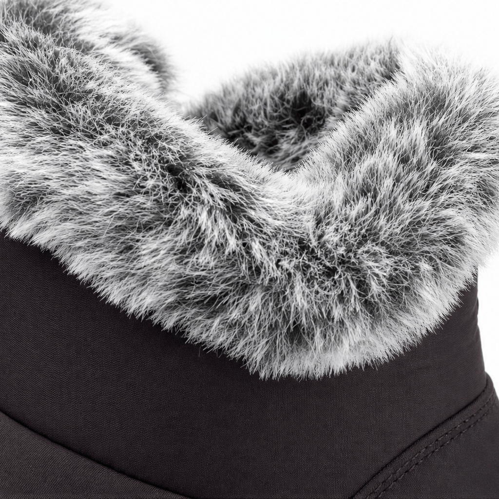 Faux Fur-Lined Waterproof Slip-On Ankle Boots for Women in Winter
