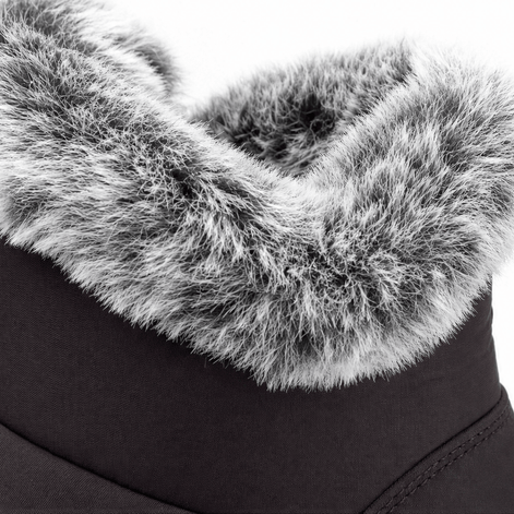 Faux Fur-Lined Waterproof Slip-On Ankle Boots for Women in Winter