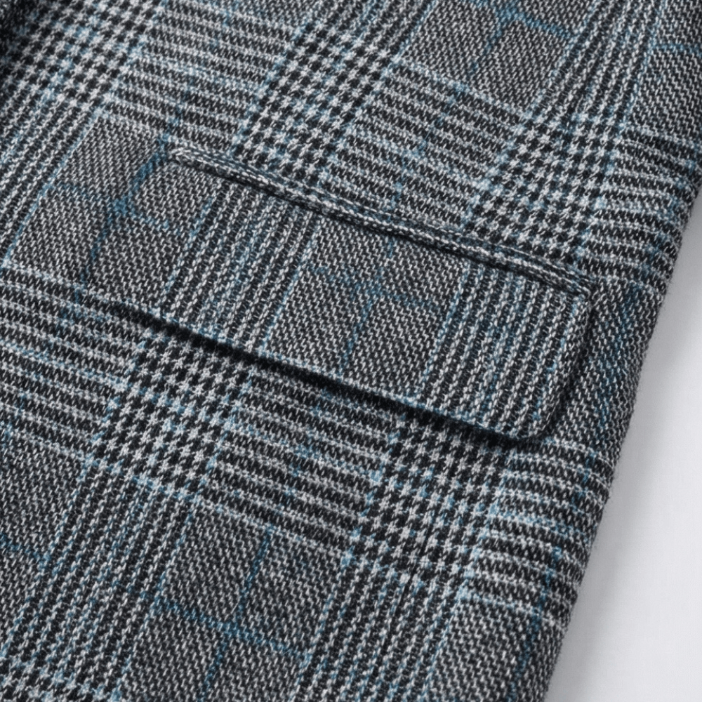 Hartlyn Relaxed Boyfriend-Fit Glen Plaid Women's Tailored Blazer
