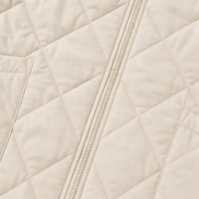 Women's Knit-Panel Quilted Puffer Jacket with Ribbed Cuffs