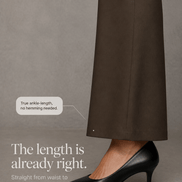 Women's Wide-Leg High-Waisted Dress Trousers with Structured Waistband