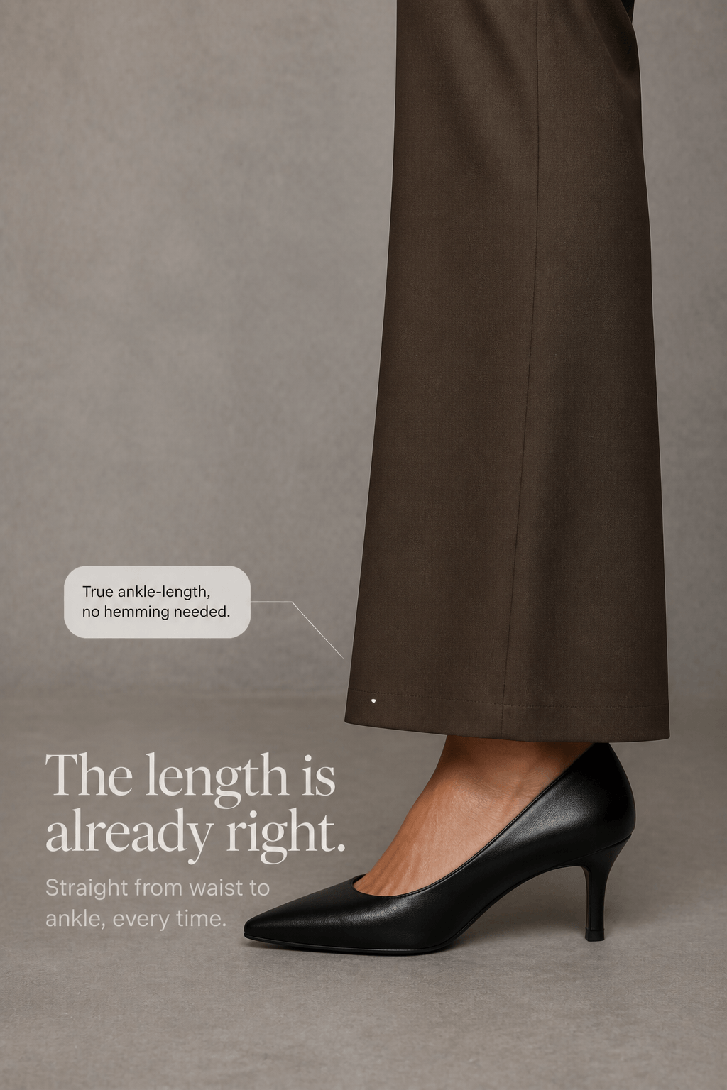 Women's Wide-Leg High-Waisted Dress Trousers with Structured Waistband