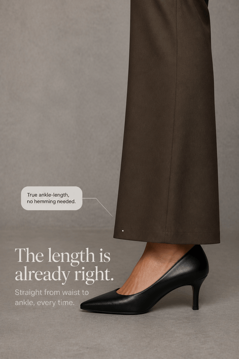 Women's Wide-Leg High-Waisted Dress Trousers with Structured Waistband