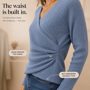 Women's Crossover Wrap V-Neck Knitted Jumper Top