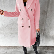Jolie Double-Breasted Longline Women's Winter Coat with Tailored Lapels