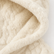 Cable-Knit Textured Hooded Longline Coat with Button Hems