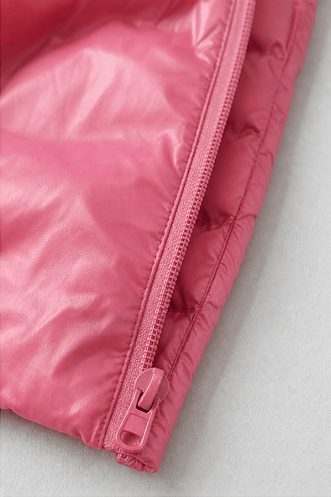 Women's Quilted Puffer Jacket with Detachable Hood and Packable Design