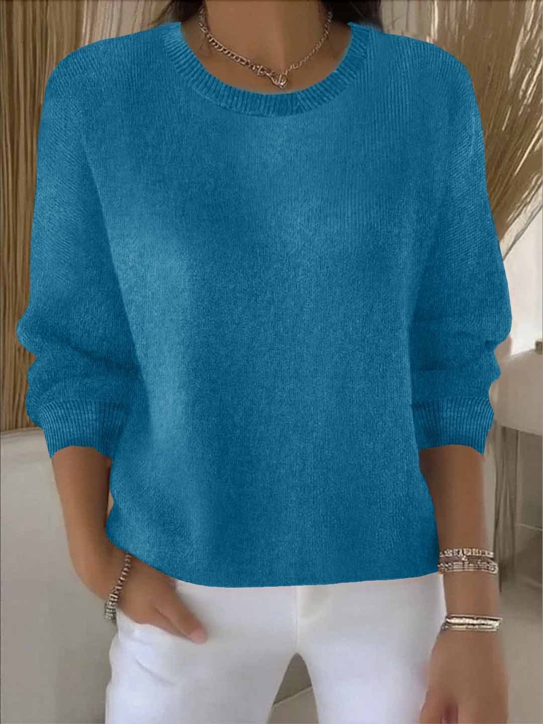 Lorie Relaxed-Fit Women's Knitted Jumper with Ribbed Trim