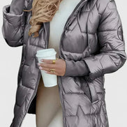 Lyzzandra Hooded Quilted Puffer Jacket with Zip Front