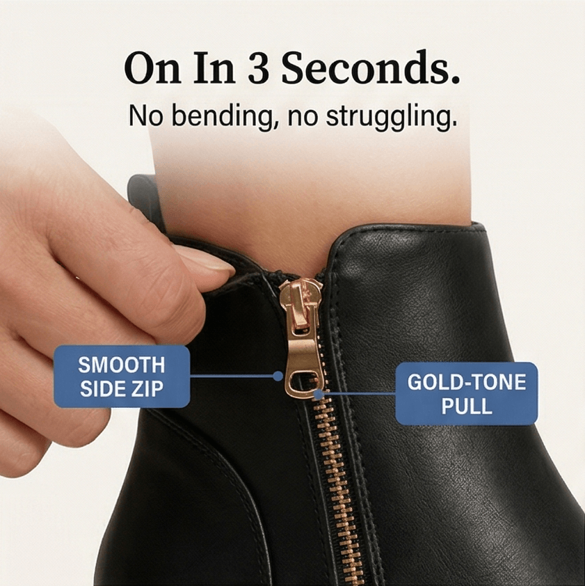 Strida Cushioned Platform Ankle Boots with Side Zip for Women