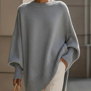 Emma Oversized Asymmetric Hem Wool Blend Women's Knitted Jumper