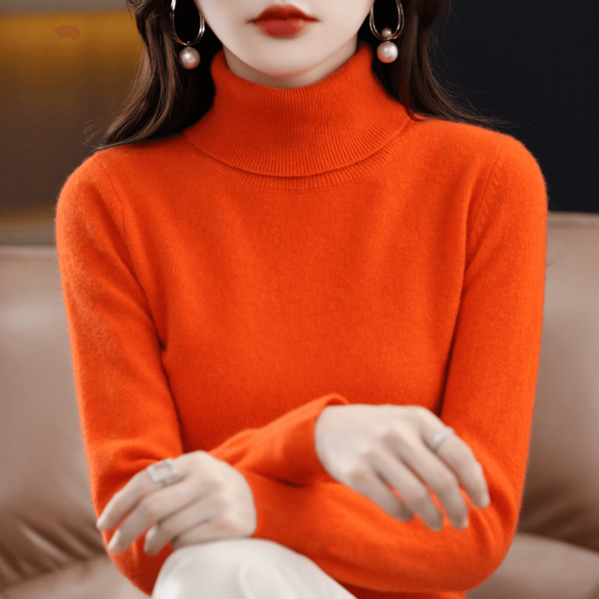 Elena Cashmere Blend Turtleneck Jumper for Ladies Christmas Wear