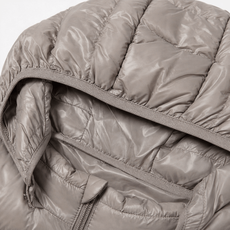 Women's Long Quilted Puffer Coat with Hood in Polyester