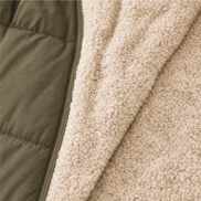 Reversible Hooded Long Puffer Coat with Faux Shearling Lining
