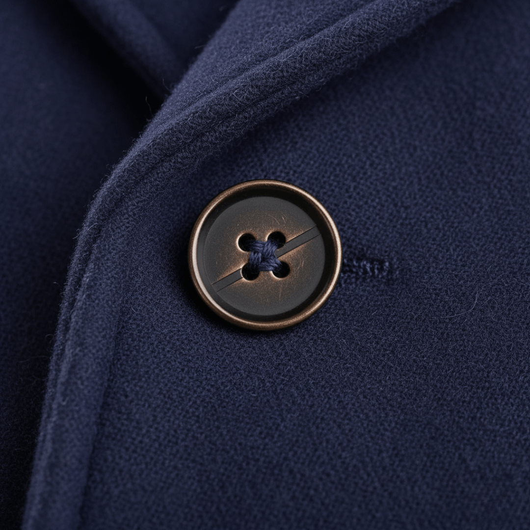 Double-Breasted Wool Blend Overcoat with Wide Notched Lapels