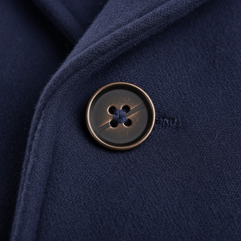 Double-Breasted Wool Blend Overcoat with Wide Notched Lapels