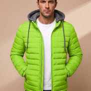 Dorian Men's Hooded Quilted Puffer Jacket with Packable Fold-Away Fit