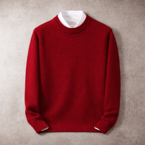 Men's Merino Wool Blend Crewneck Knit Jumper