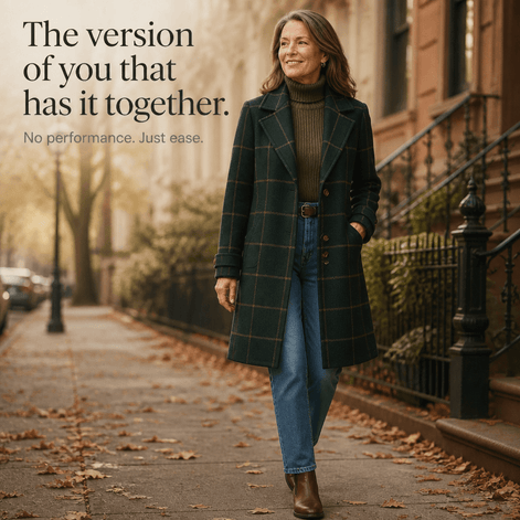 Women's Oversized Plaid Wool-Look Coat with Two-Button Front