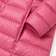 Women's Quilted Puffer Jacket with Detachable Hood and Packable Design