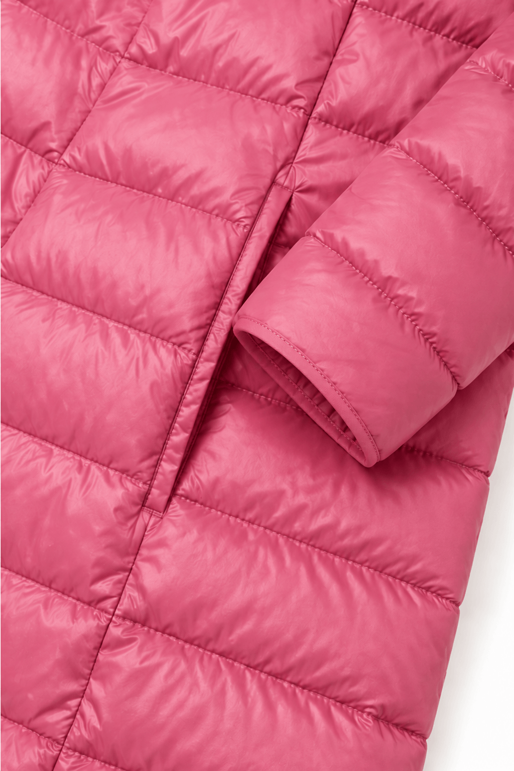 Women's Quilted Puffer Jacket with Detachable Hood and Packable Design