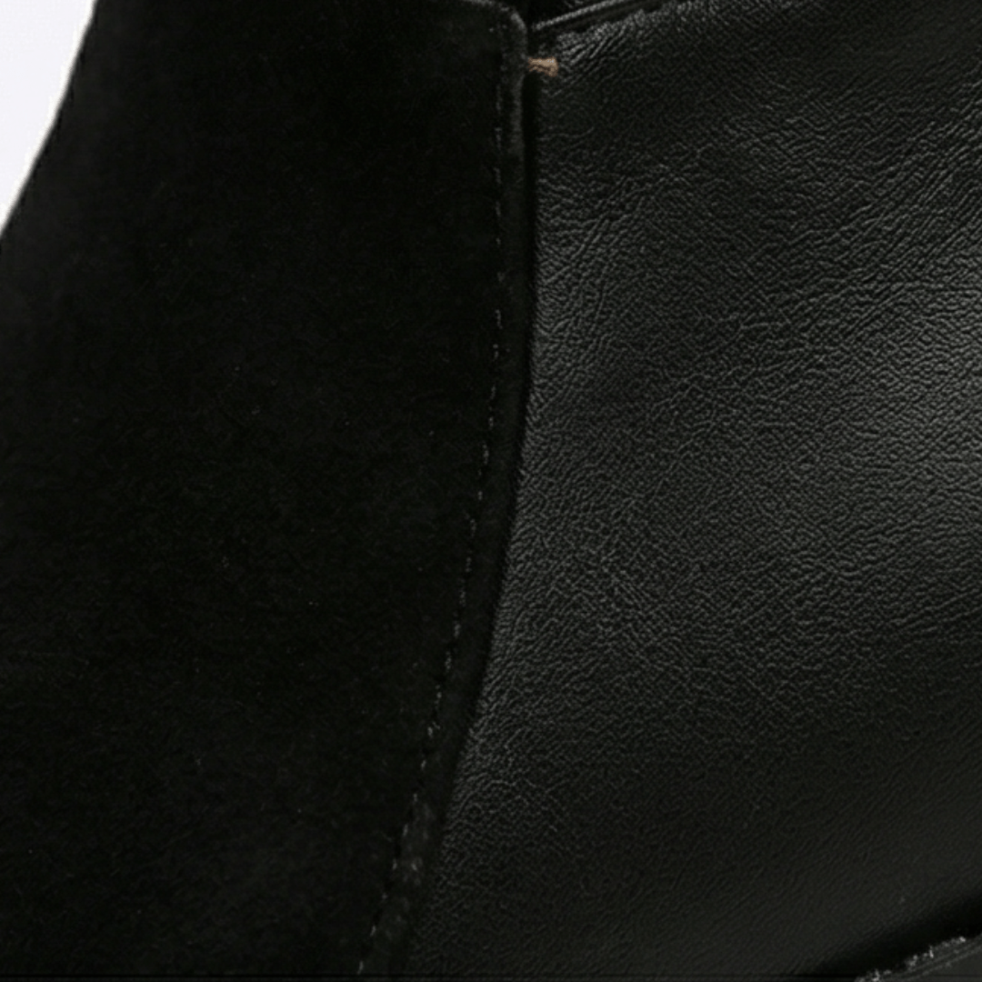 Fleece-Lined Knee High Boots for Women with Faux Fur Trim