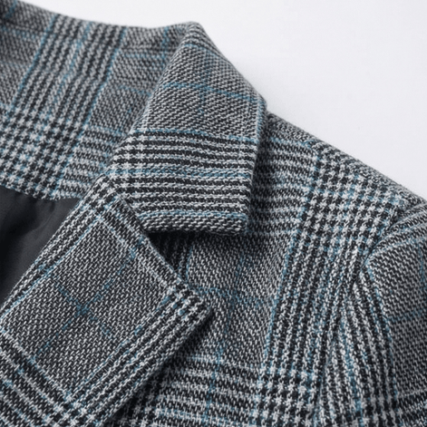 Hartlyn Relaxed Boyfriend-Fit Glen Plaid Women's Tailored Blazer