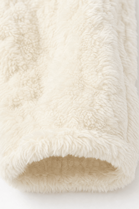 Cable-Knit Textured Hooded Longline Coat with Button Hems
