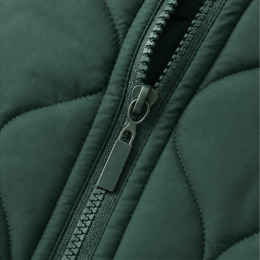 Women's Hooded Spliced Quilted Puffer Jacket with Padded Lining