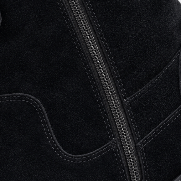 Calvera Fleece-Lined Suede Mid-Calf Winter Boots with Side Zip for Women