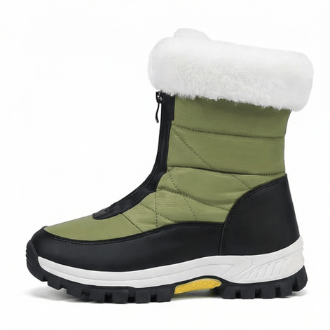 Frostara Quilted Waterproof Faux Fur Lined Women's Winter Boots with Side Zip
