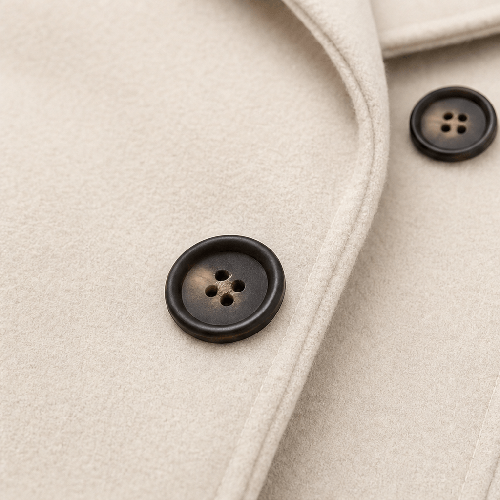 Edwina Women's Double-Breasted Hooded Winter Coat with Wide Collar