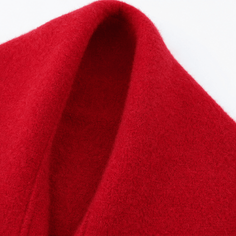 Fringe-Trim Draped Shawl Collar Open-Front Wool Winter Coat for Women