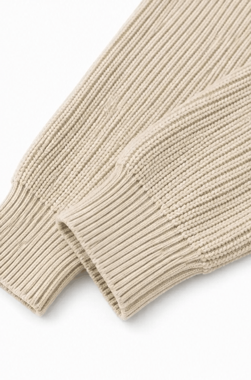 Women's Knit-Panel Quilted Puffer Jacket with Ribbed Cuffs