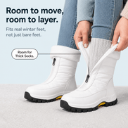 Snowlina Plush-Lined Mid-Calf Zip-Up Winter Boots for Women