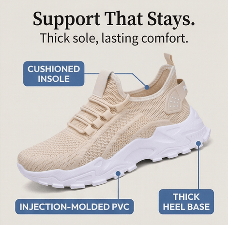 Aerloom Women's Cushioned Knit Sneakers with Breathable Slip-On Fit
