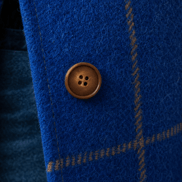 Women's Checkered Knee-Length Coat with Two-Button Front and Drop Shoulders