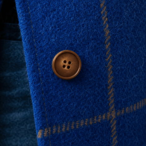 Women's Checkered Knee-Length Coat with Two-Button Front and Drop Shoulders