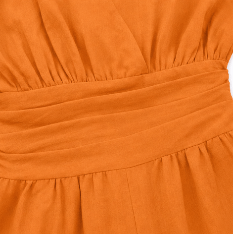 Wide Leg V-Neck Jumpsuit with Pleated Waist Sash for Women
