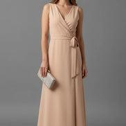 Annabelle Satin Wrap Maxi Party Dress with Relaxed Fit for Christmas