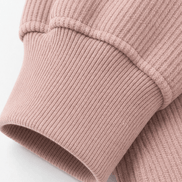 Ribbed Corduroy-Look Hoodie with Front Pocket for Women