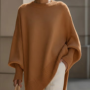 Emma Oversized Asymmetric Hem Wool Blend Women's Knitted Jumper